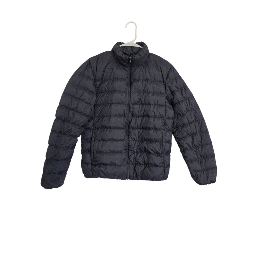 MUJI Quilted Black Lightweight Down Puffer Jacket Womens M Feather Packable